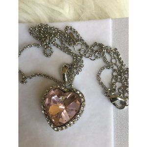 Fashion Jewelry Heart Necklace 16” L + 2” lobster clasp